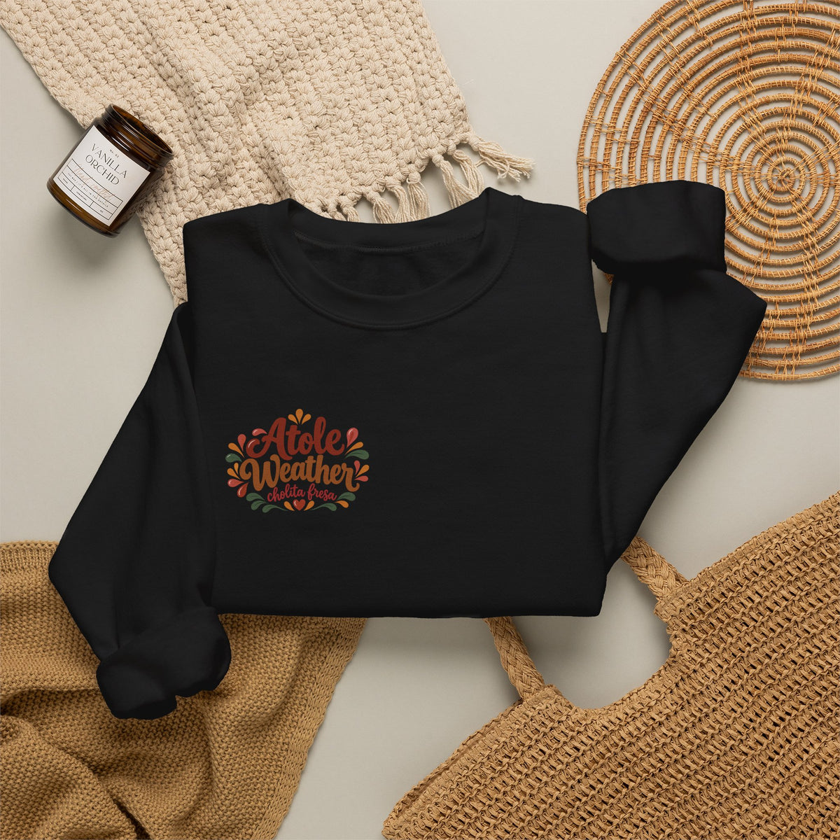 Atole Weather Crewneck Sweatshirt – Cozy Latina Fall Sweater