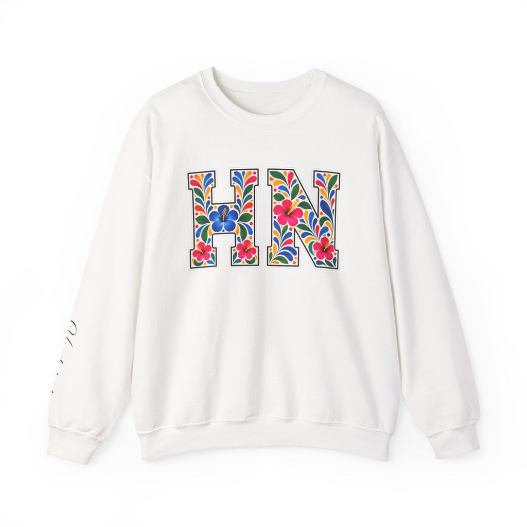 Honduras Floral Monogram Crewneck | Honduran Heritage Pride Sweatshirt