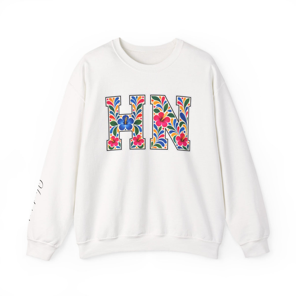 Honduras Floral Monogram Crewneck | Honduran Heritage Pride Sweatshirt