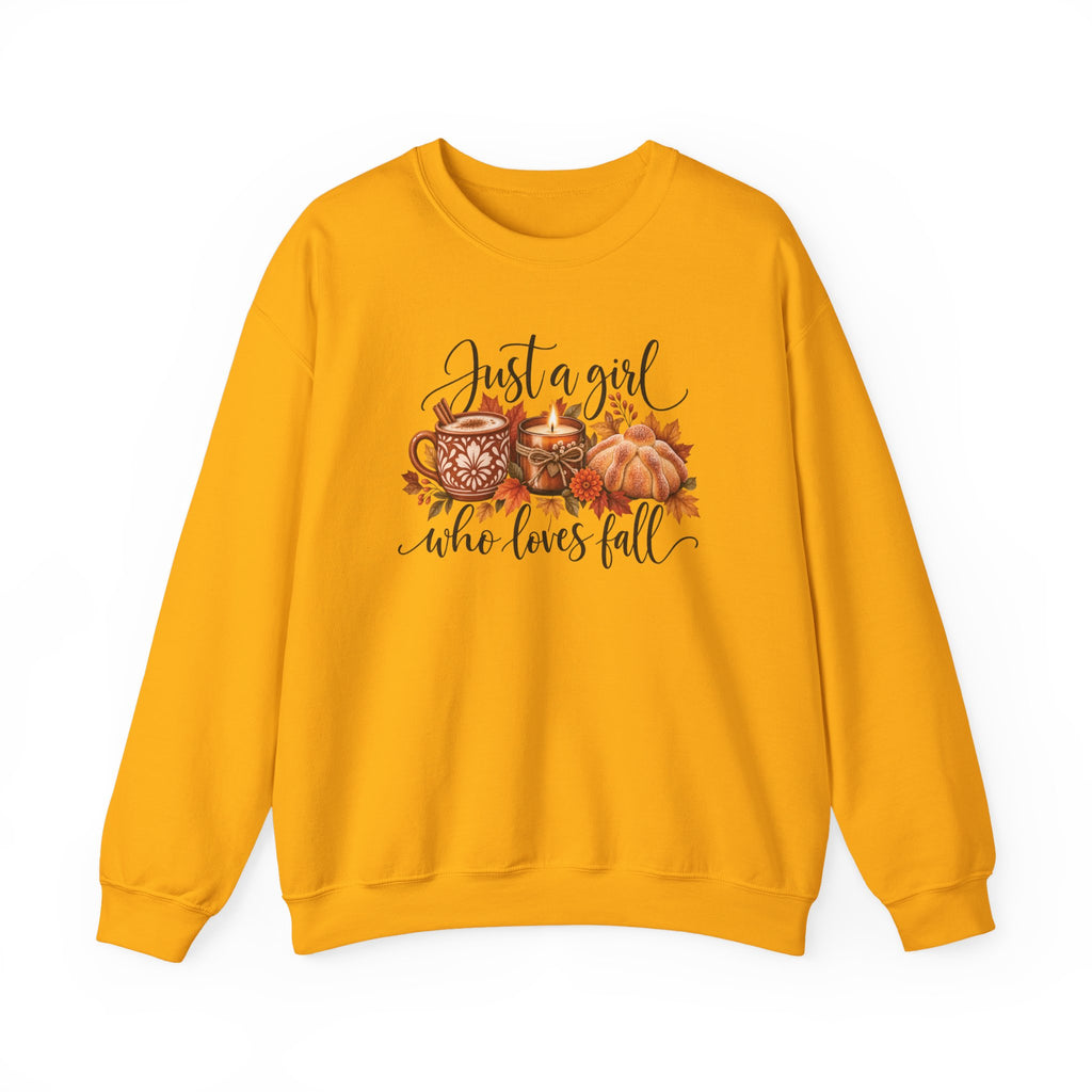 Just A Girl Who Loves Fall Crewneck Sweatshirt | Cozy Autumn Sweater, Pumpkin Spice Gift