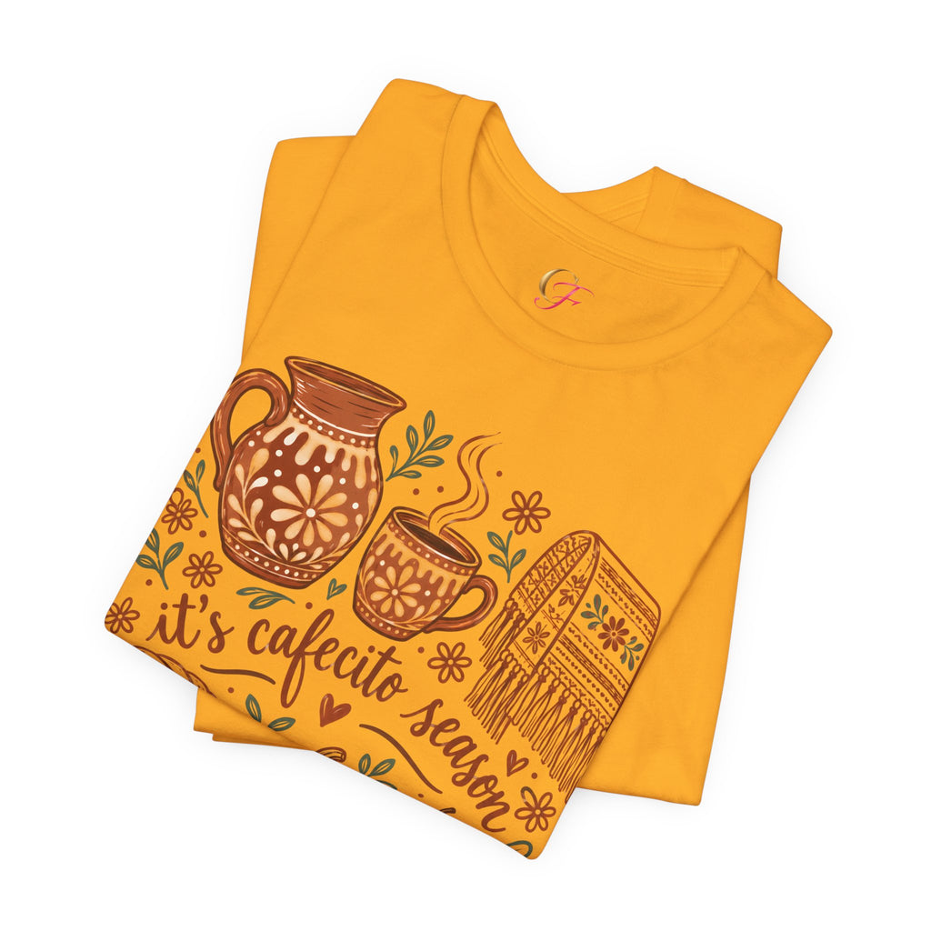 It's Cafecito Season Illustrated Tee | Talavera & Rebozo Latina Shirt, Camiseta Ilustrada Cafecito