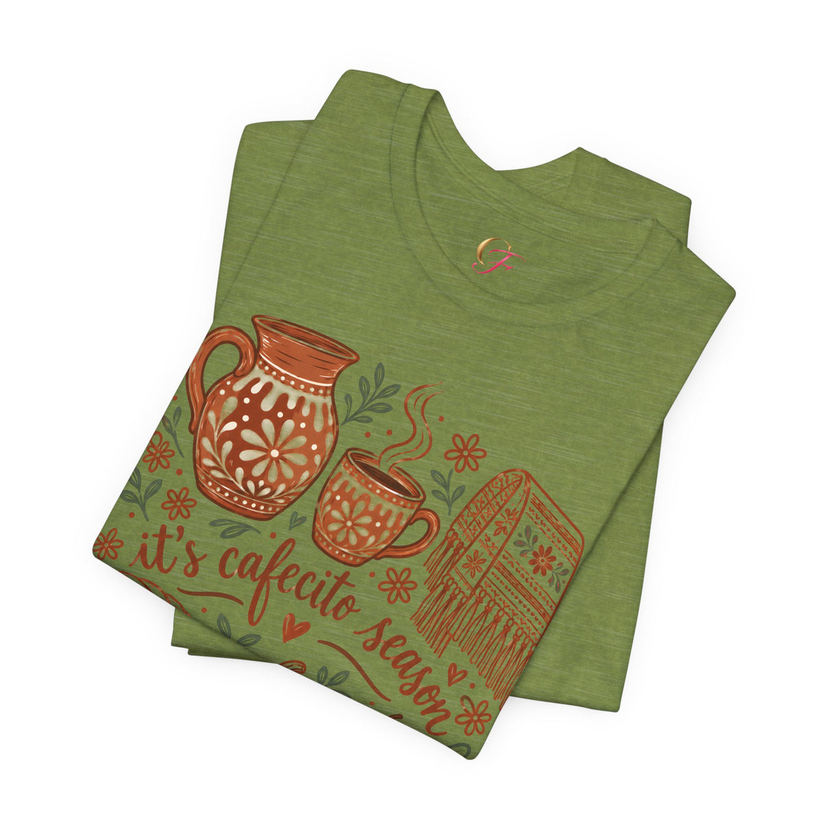 It's Cafecito Season Illustrated Tee | Talavera & Rebozo Latina Shirt, Camiseta Ilustrada Cafecito