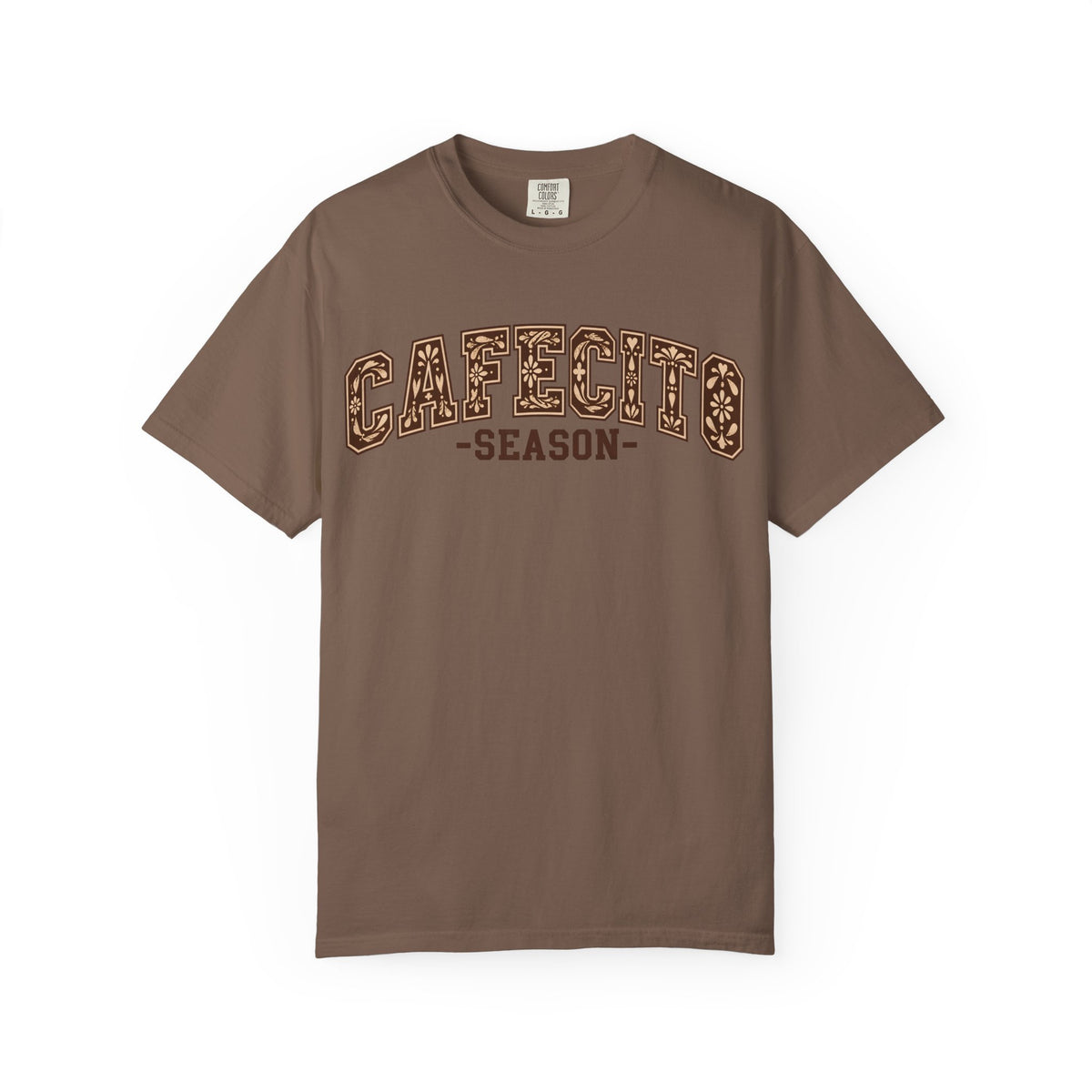 Cafecito Season Varsity T-Shirt | Comfort Colors Garment-Dyed Tee