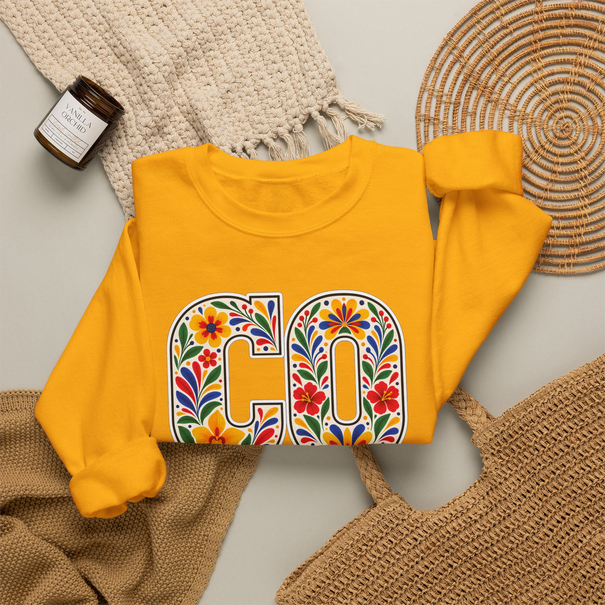 Colombia Floral Monogram Crewneck | Colombian Pride Sweatshirt