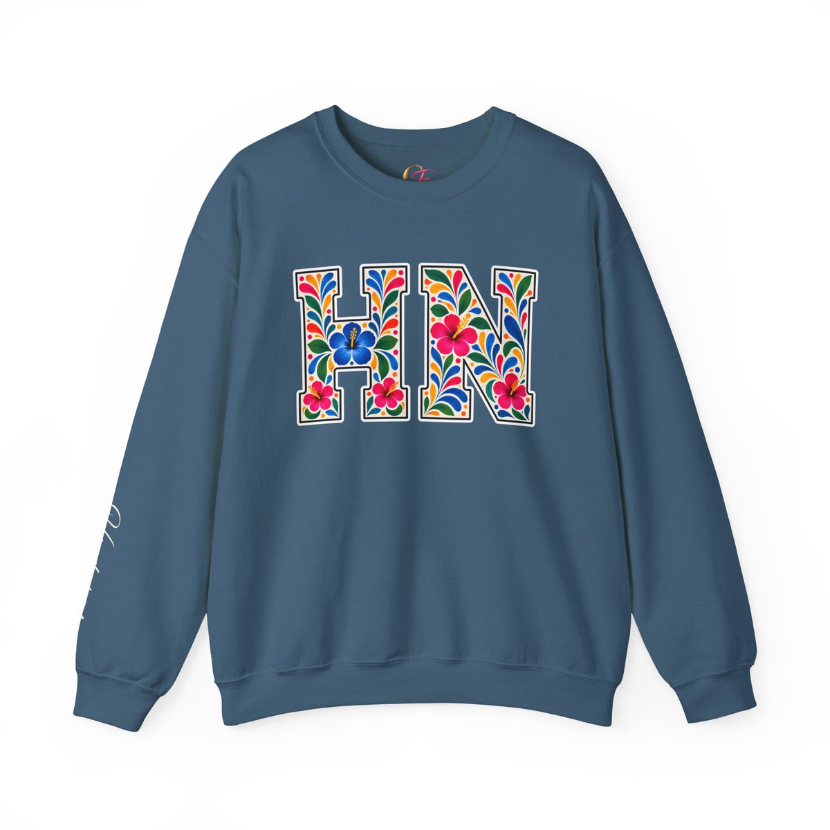 Honduras Floral Monogram Crewneck | Honduran Heritage Pride Sweatshirt