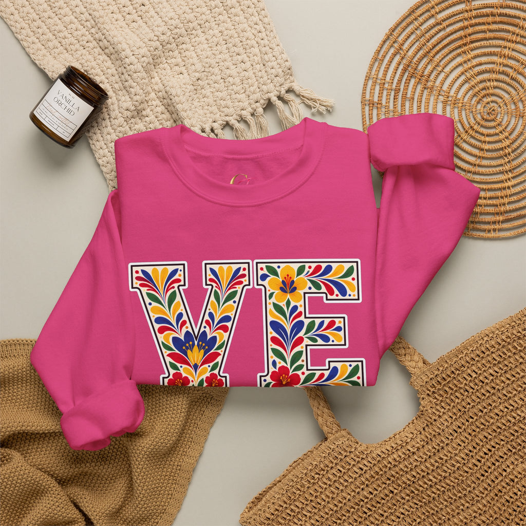 Venezuela Floral Monogram Crewneck | Venezuelan Heritage Pride Sweatshirt