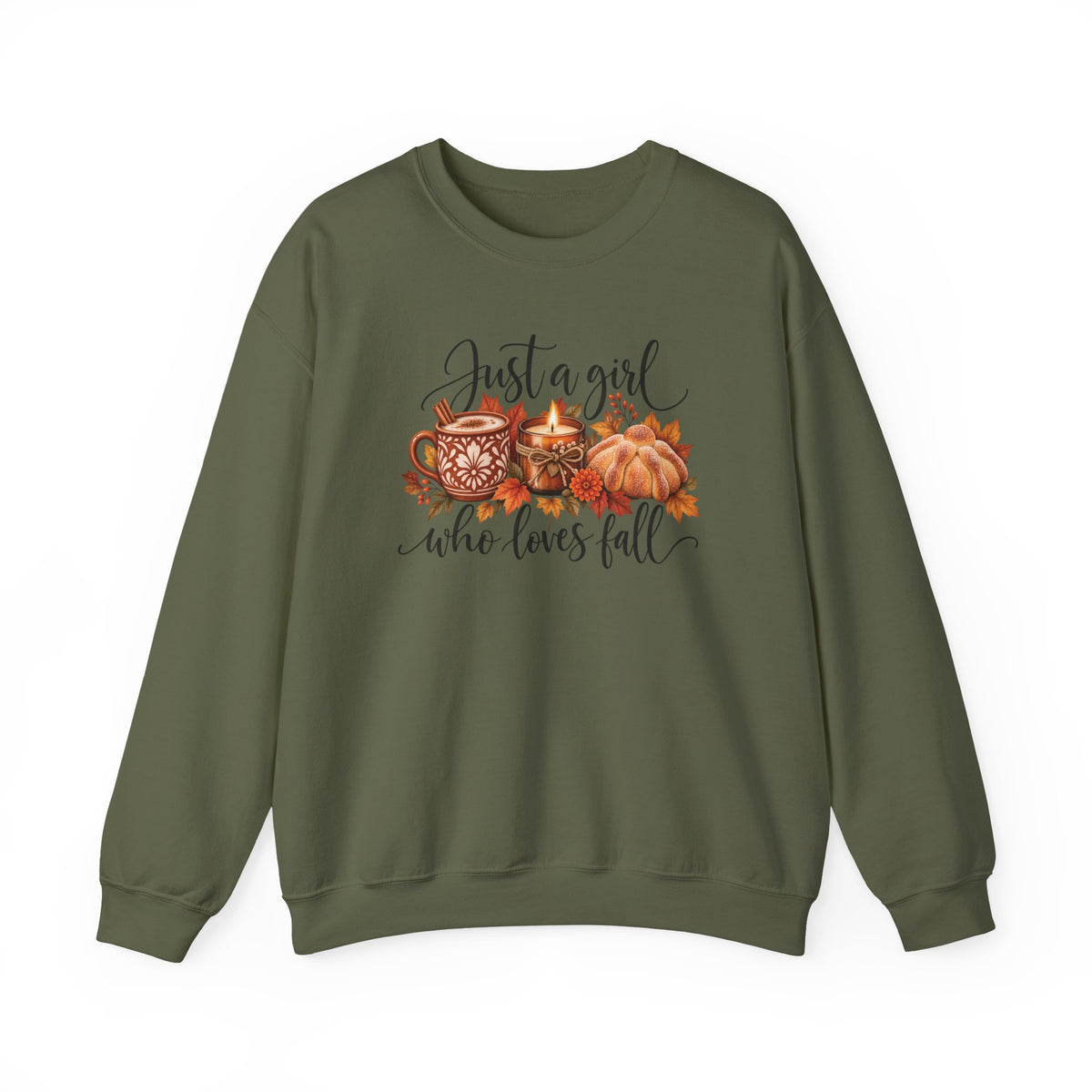 Just A Girl Who Loves Fall Crewneck Sweatshirt | Cozy Autumn Sweater, Pumpkin Spice Gift