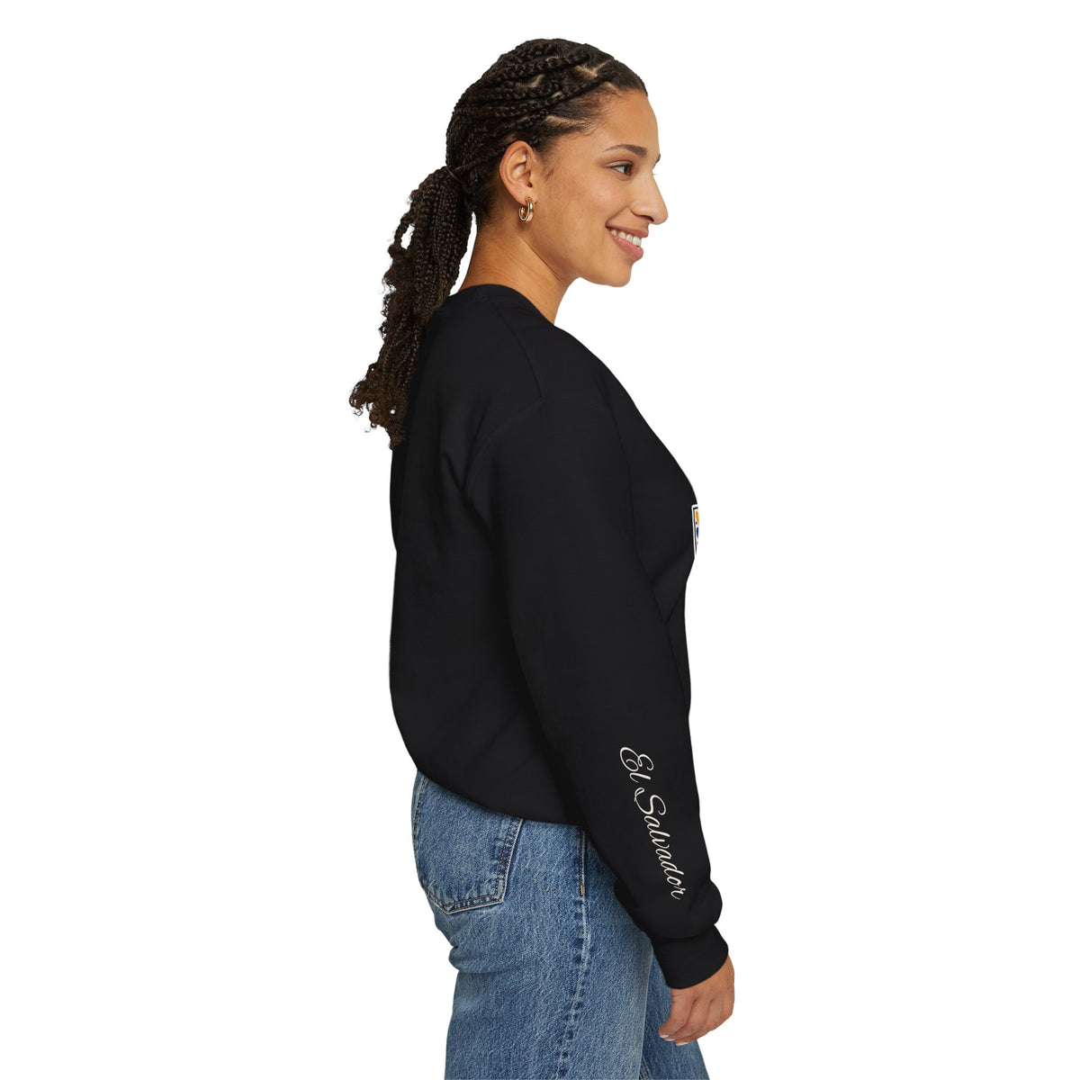 El Salvador Floral Monogram Crewneck | Salvadoran Pride Sweatshirt