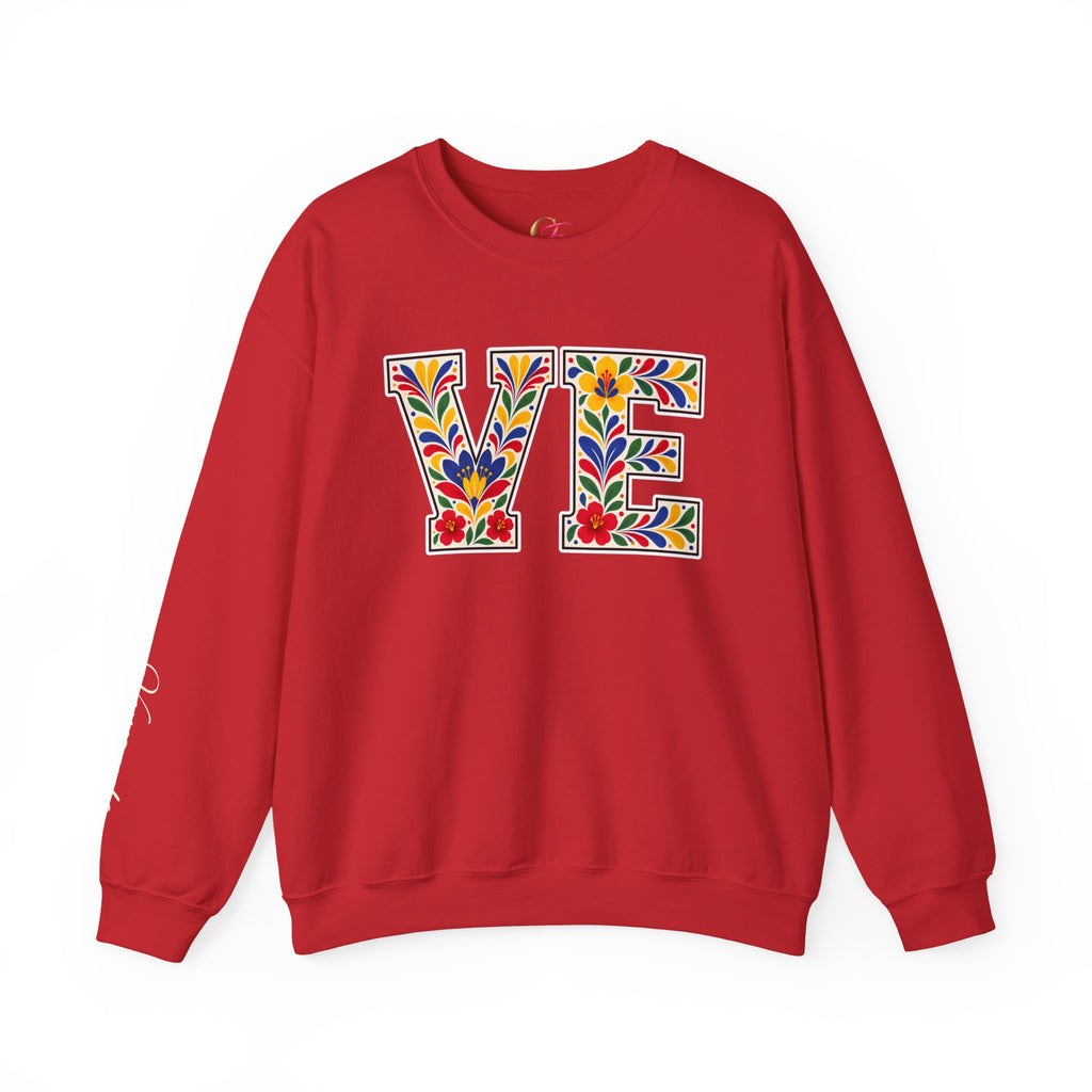 Venezuela Floral Monogram Crewneck | Venezuelan Heritage Pride Sweatshirt