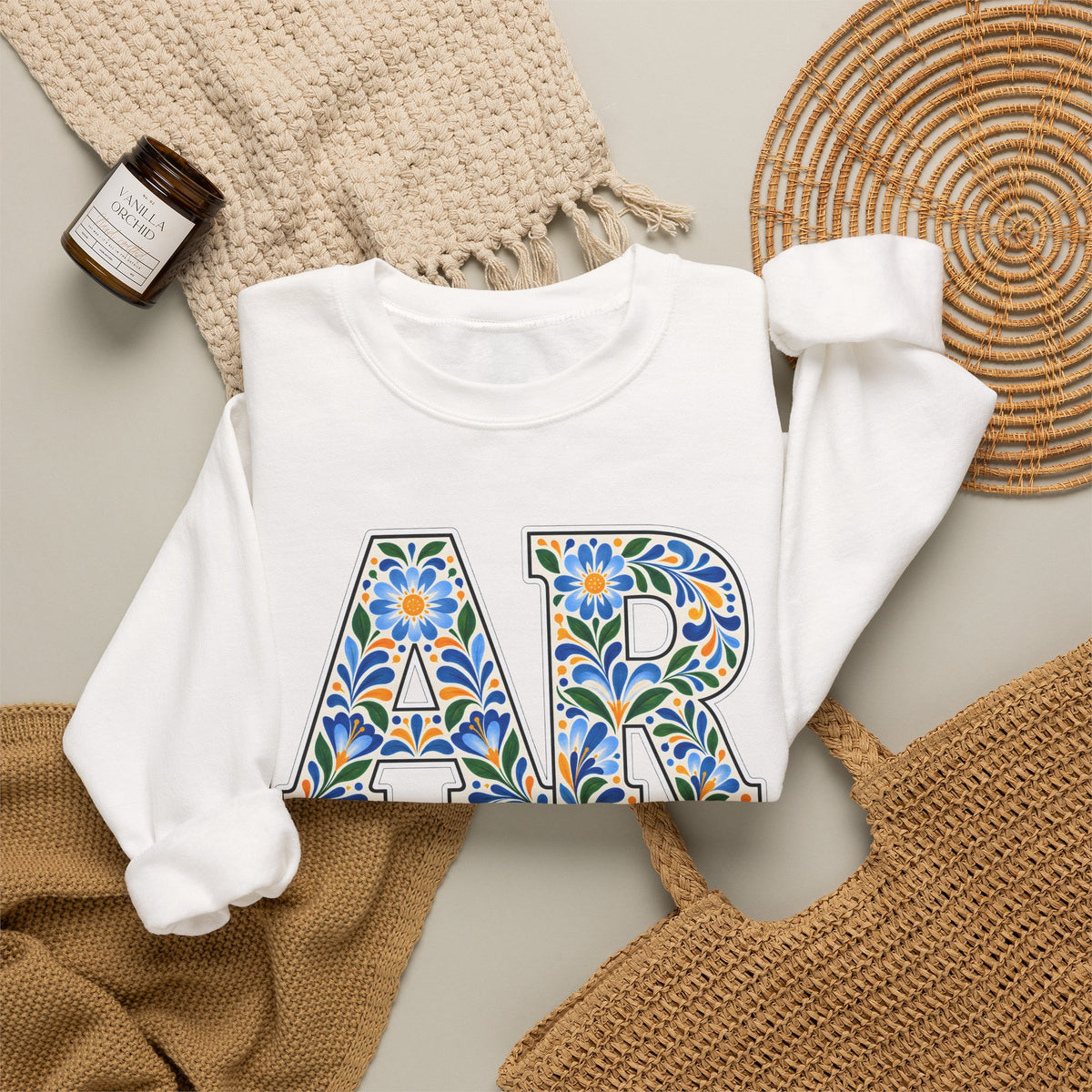 Argentina Floral Monogram Crewneck | Argentine Pride Sweatshirt