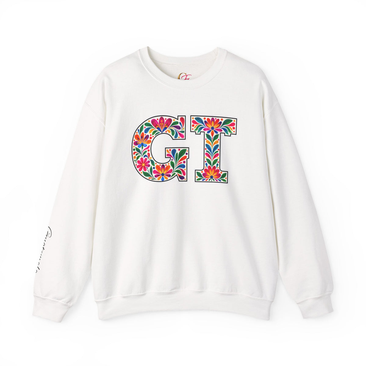 Guatemala Floral Monogram Crewneck | Guatemalan Heritage Pride Sweatshirt
