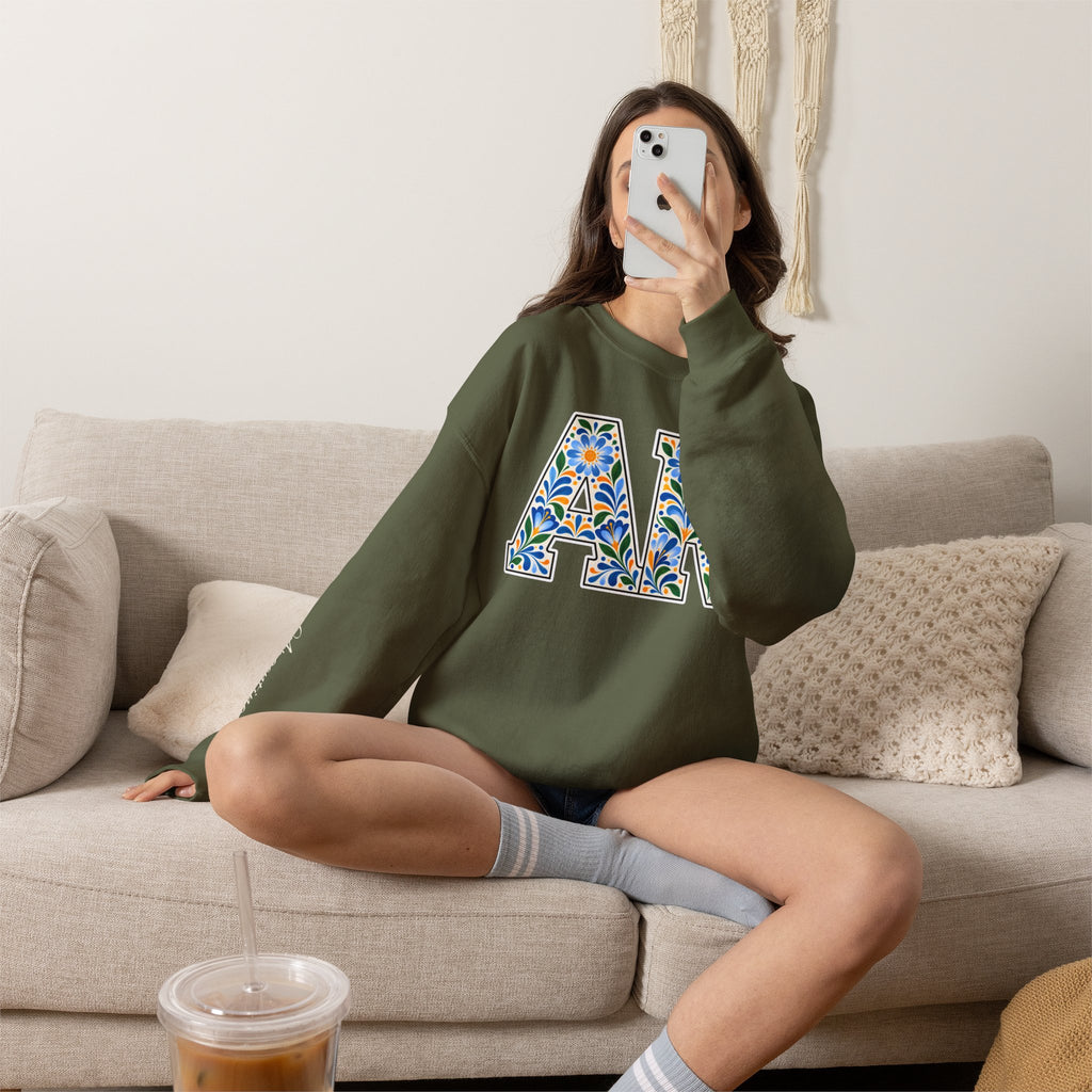 Argentina Floral Monogram Crewneck | Argentine Pride Sweatshirt
