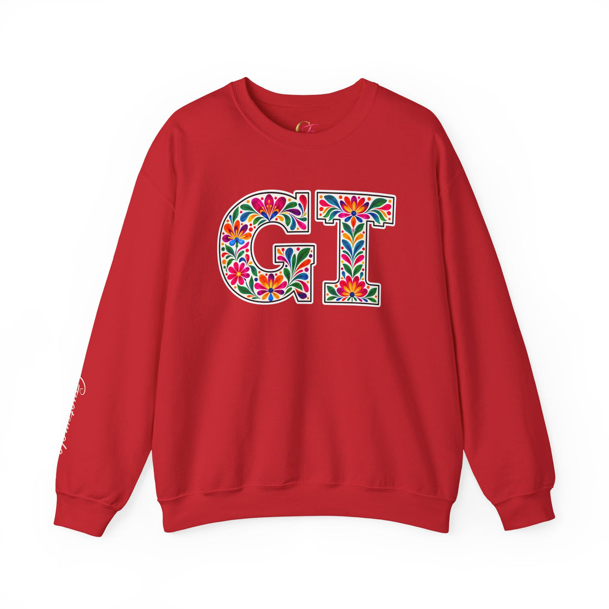Guatemala Floral Monogram Crewneck | Guatemalan Heritage Pride Sweatshirt