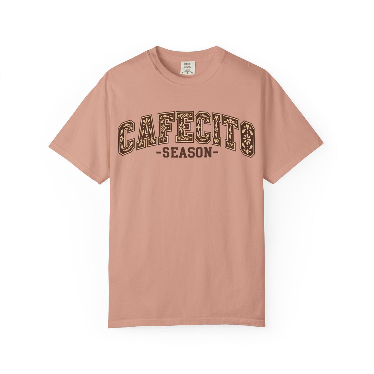 Cafecito Season Varsity T-Shirt | Comfort Colors Garment-Dyed Tee