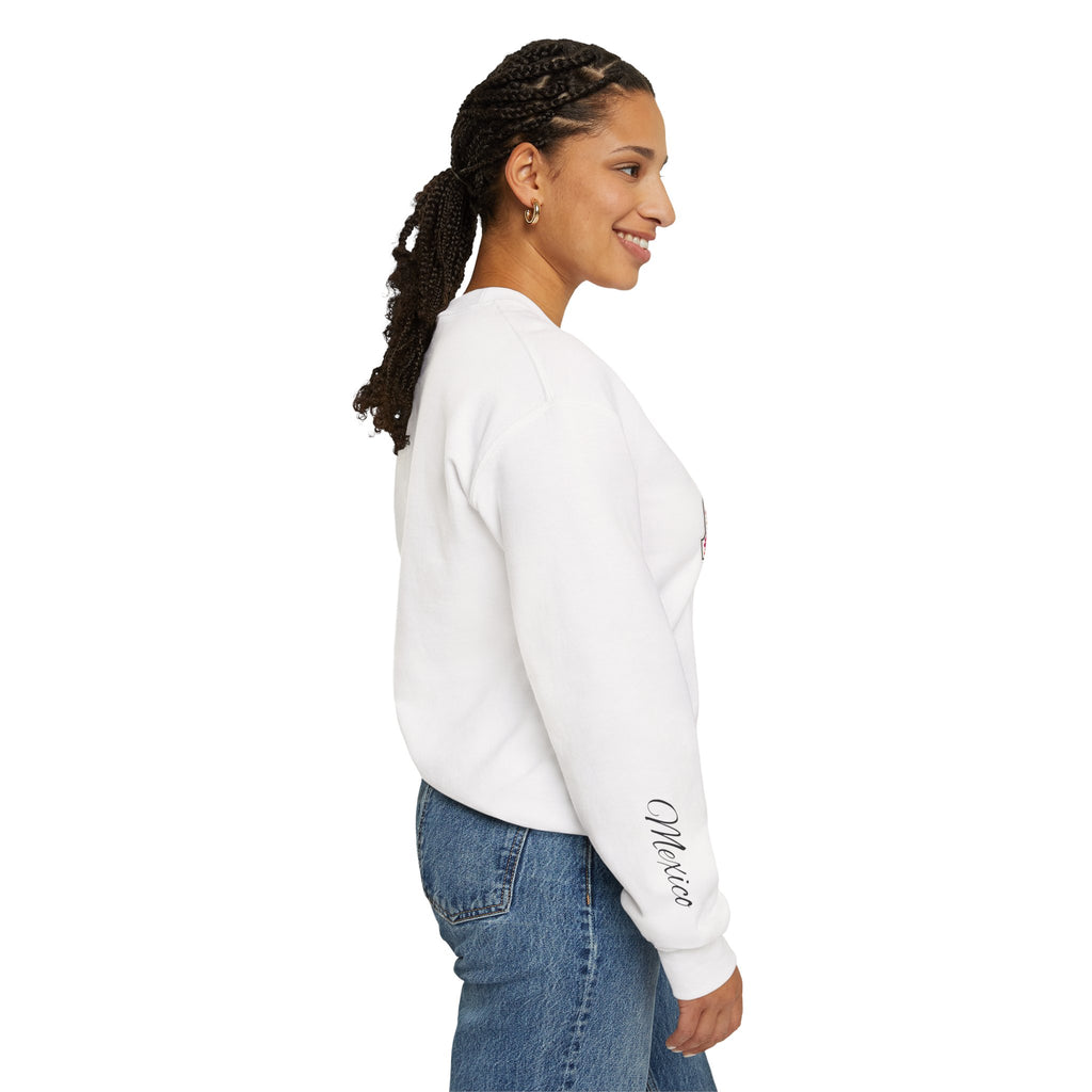 Mexico Floral Monogram Crewneck | Mexican Heritage Pride Sweatshirt