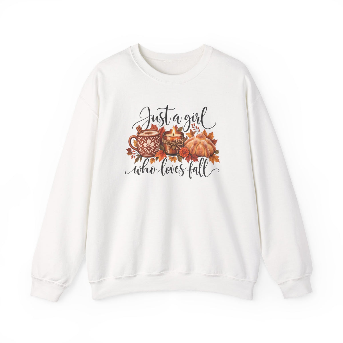 Just A Girl Who Loves Fall Crewneck Sweatshirt | Cozy Autumn Sweater, Pumpkin Spice Gift
