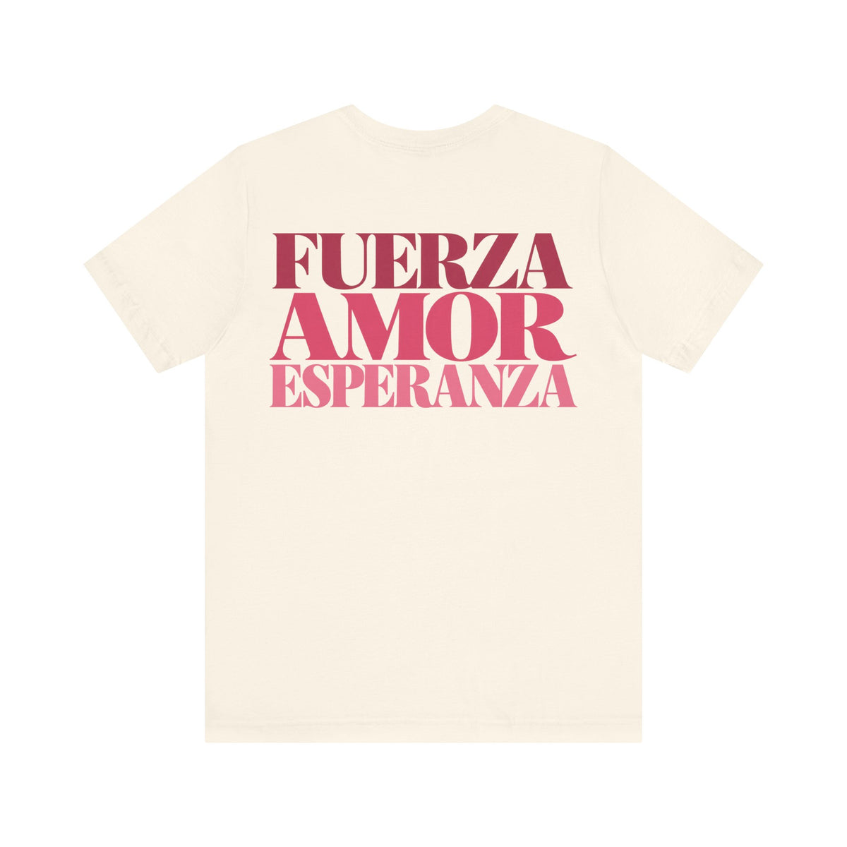 Floral Ribbon Breast Cancer Awareness T-Shirt | Fuerza Amor Esperanza