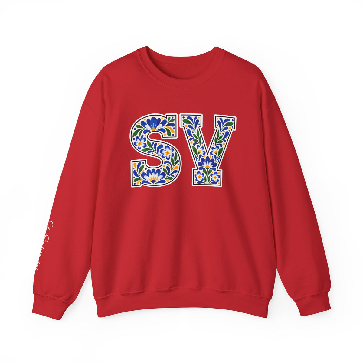 El Salvador Floral Monogram Crewneck | Salvadoran Pride Sweatshirt