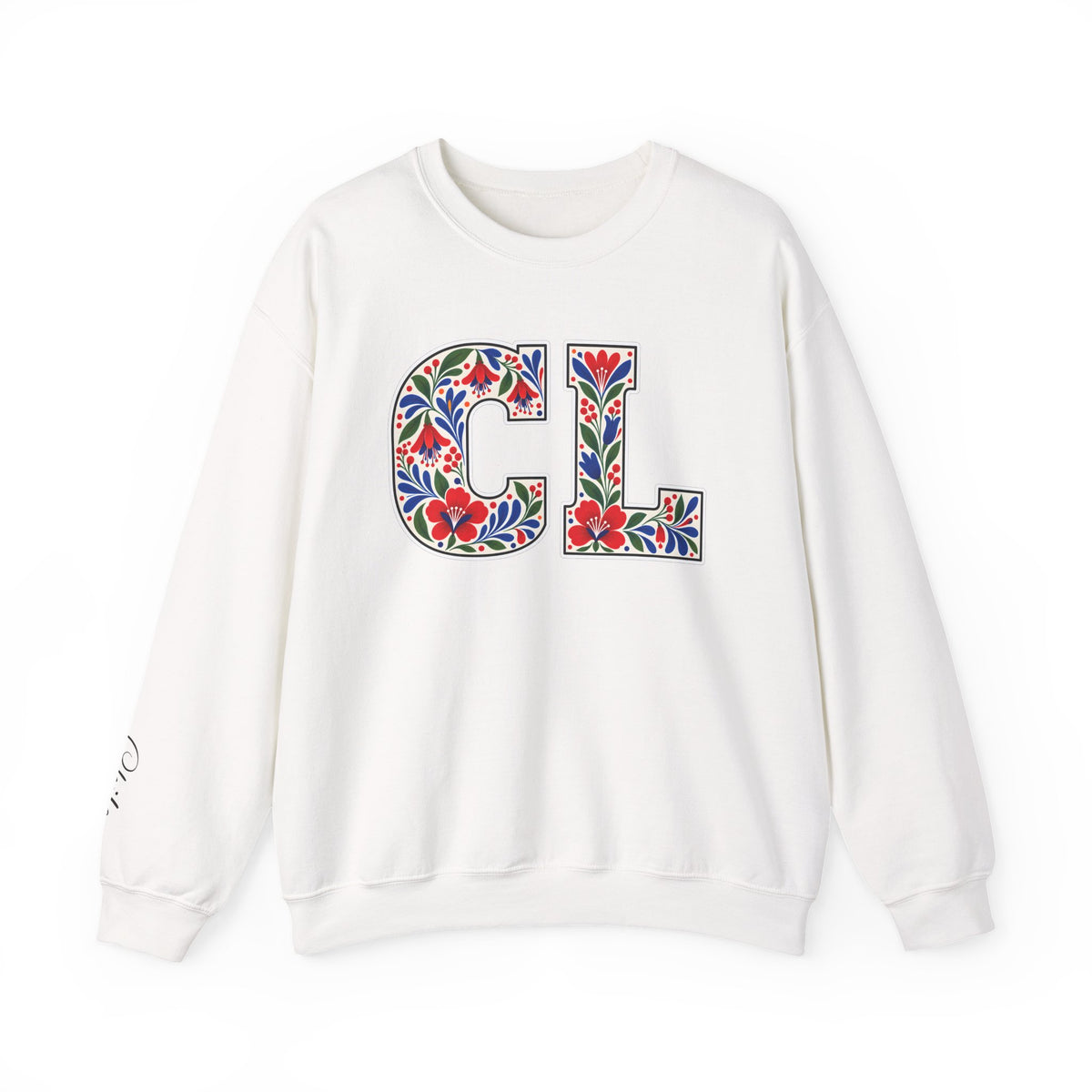 Chile Floral Monogram Crewneck | Chilean Heritage Pride Sweatshirt