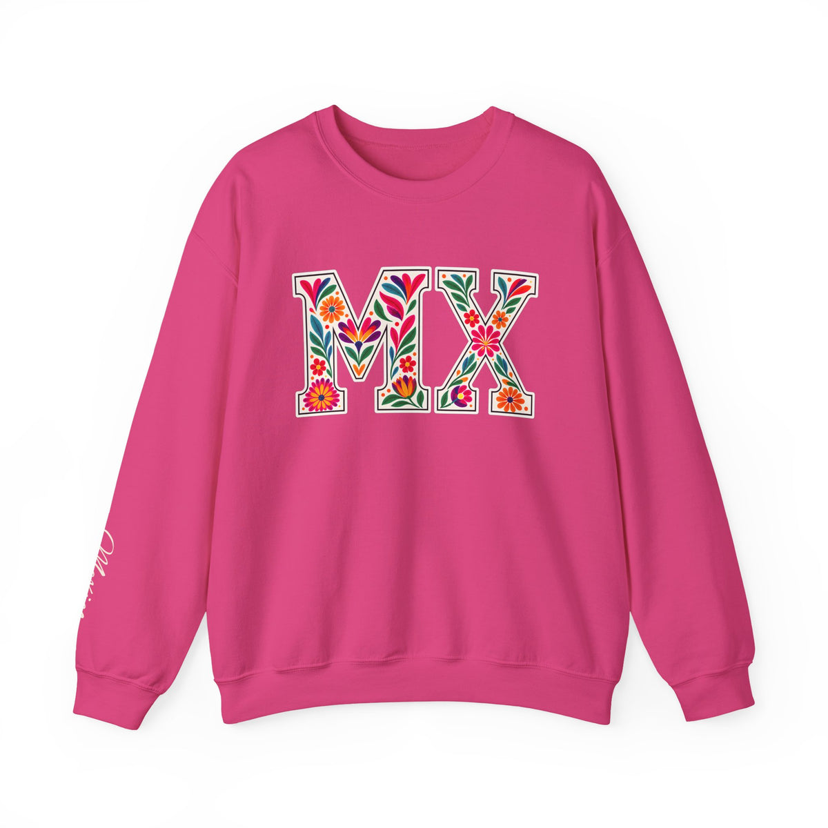 Mexico Floral Monogram Crewneck | Mexican Heritage Pride Sweatshirt