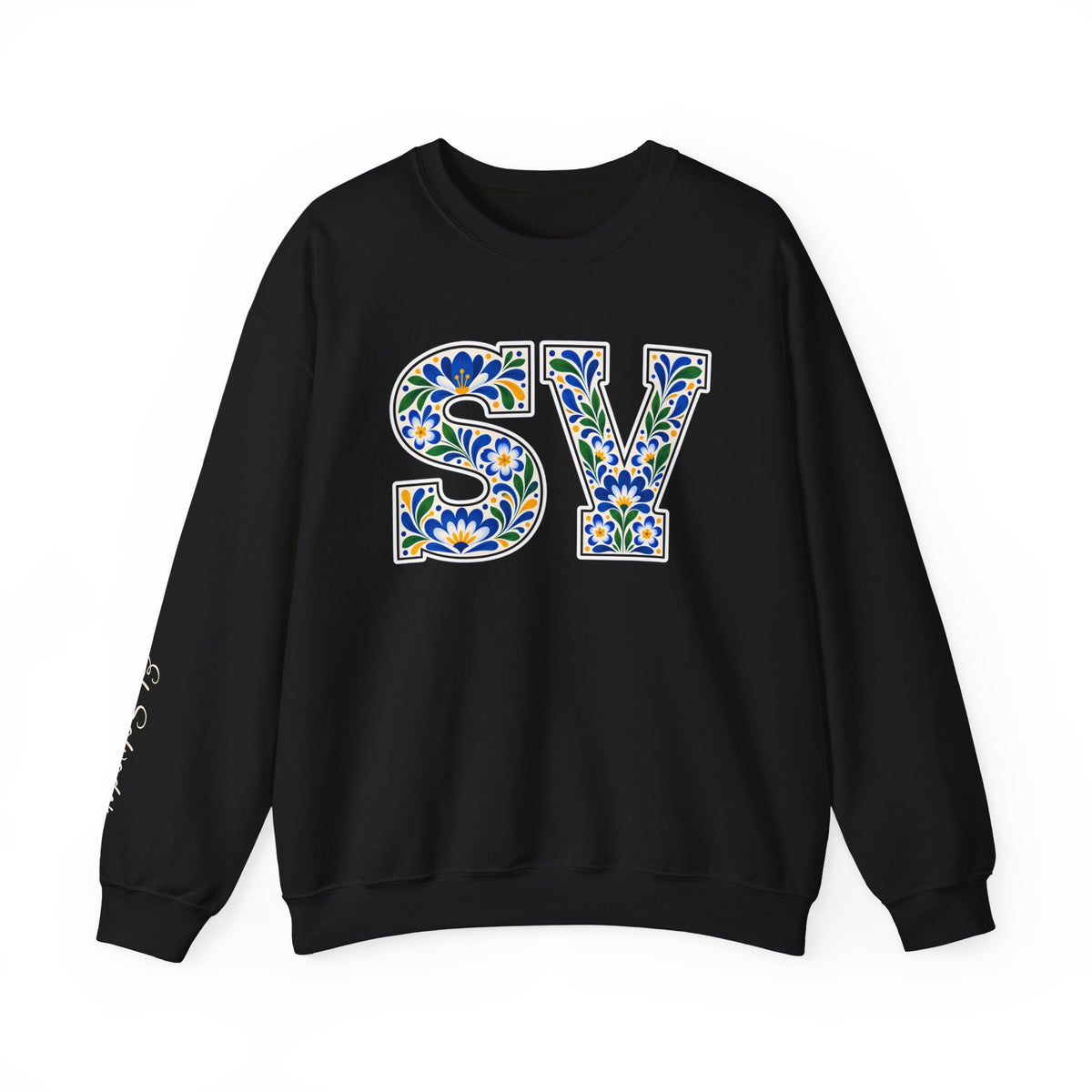 El Salvador Floral Monogram Crewneck | Salvadoran Pride Sweatshirt