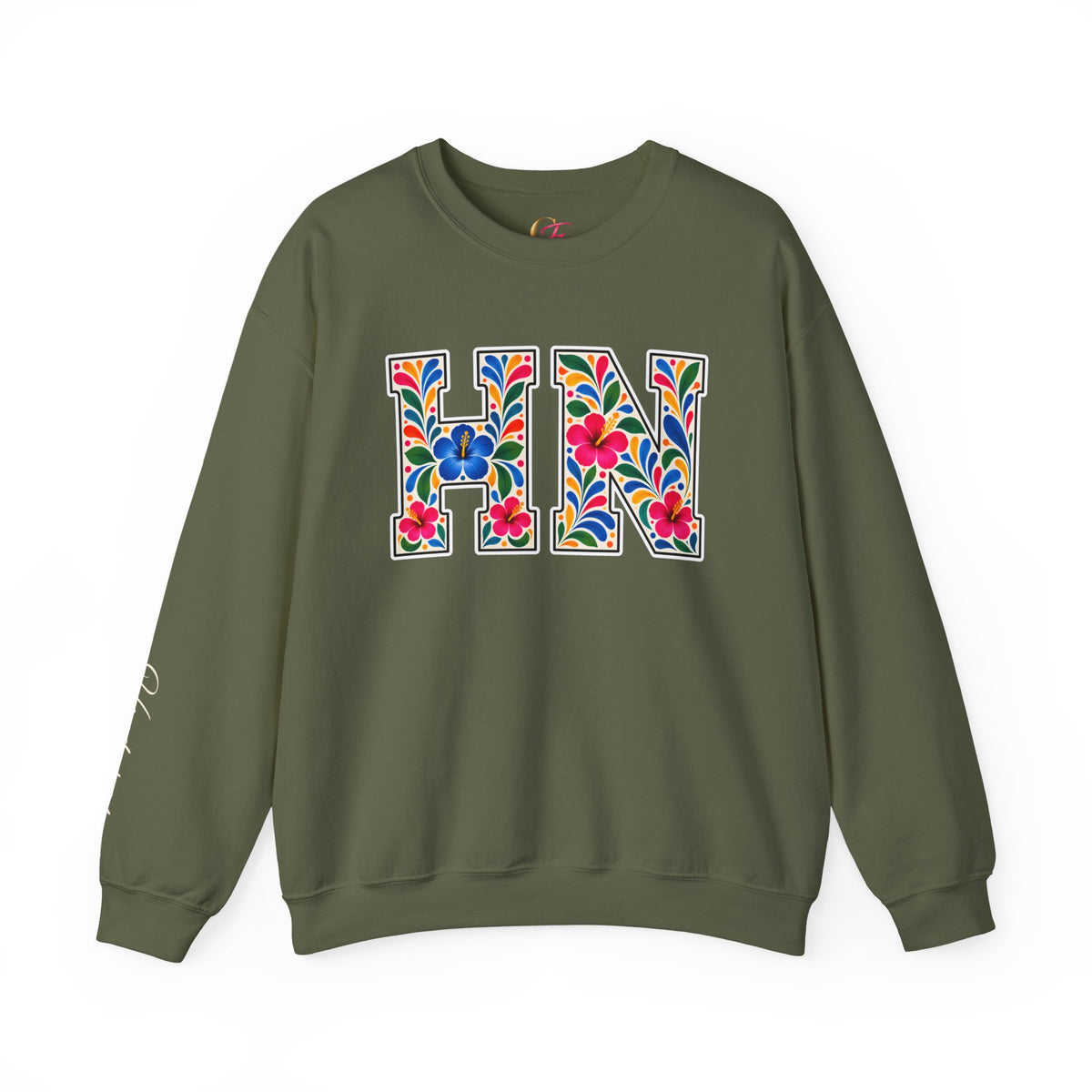 Honduras Floral Monogram Crewneck | Honduran Heritage Pride Sweatshirt