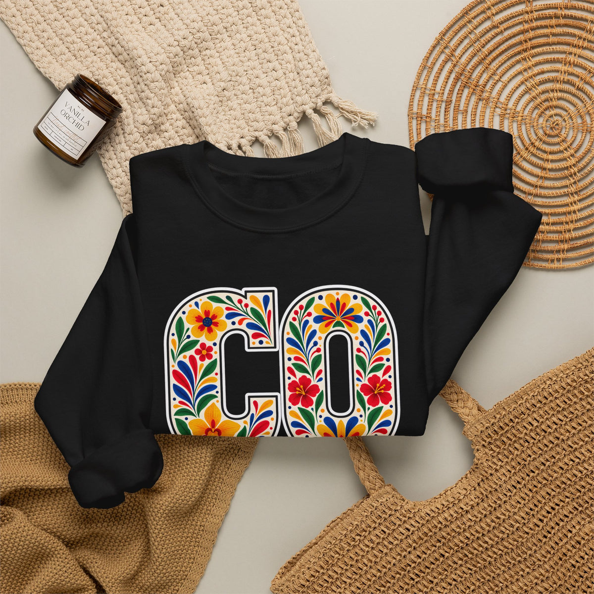 Colombia Floral Monogram Crewneck | Colombian Pride Sweatshirt