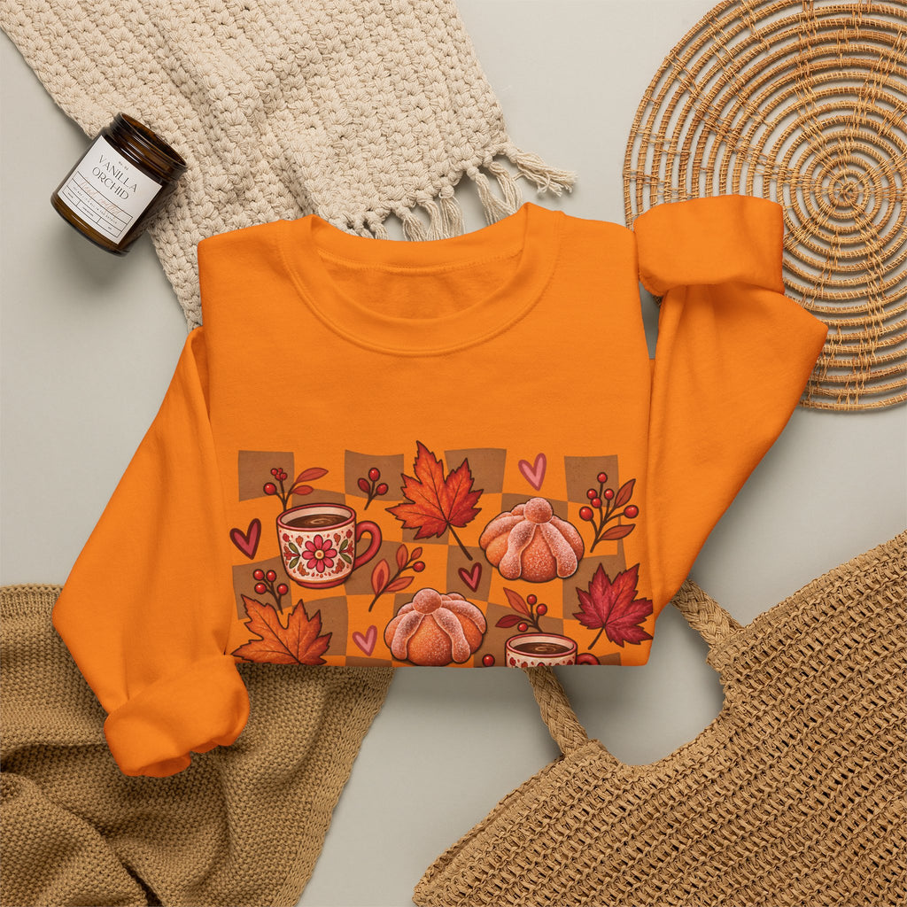 Cafecito Season Fall Crewneck Sweatshirt | Pumpkin Latina Sweater, Sudadera Otoño Cafecito, Cozy Fall Gift