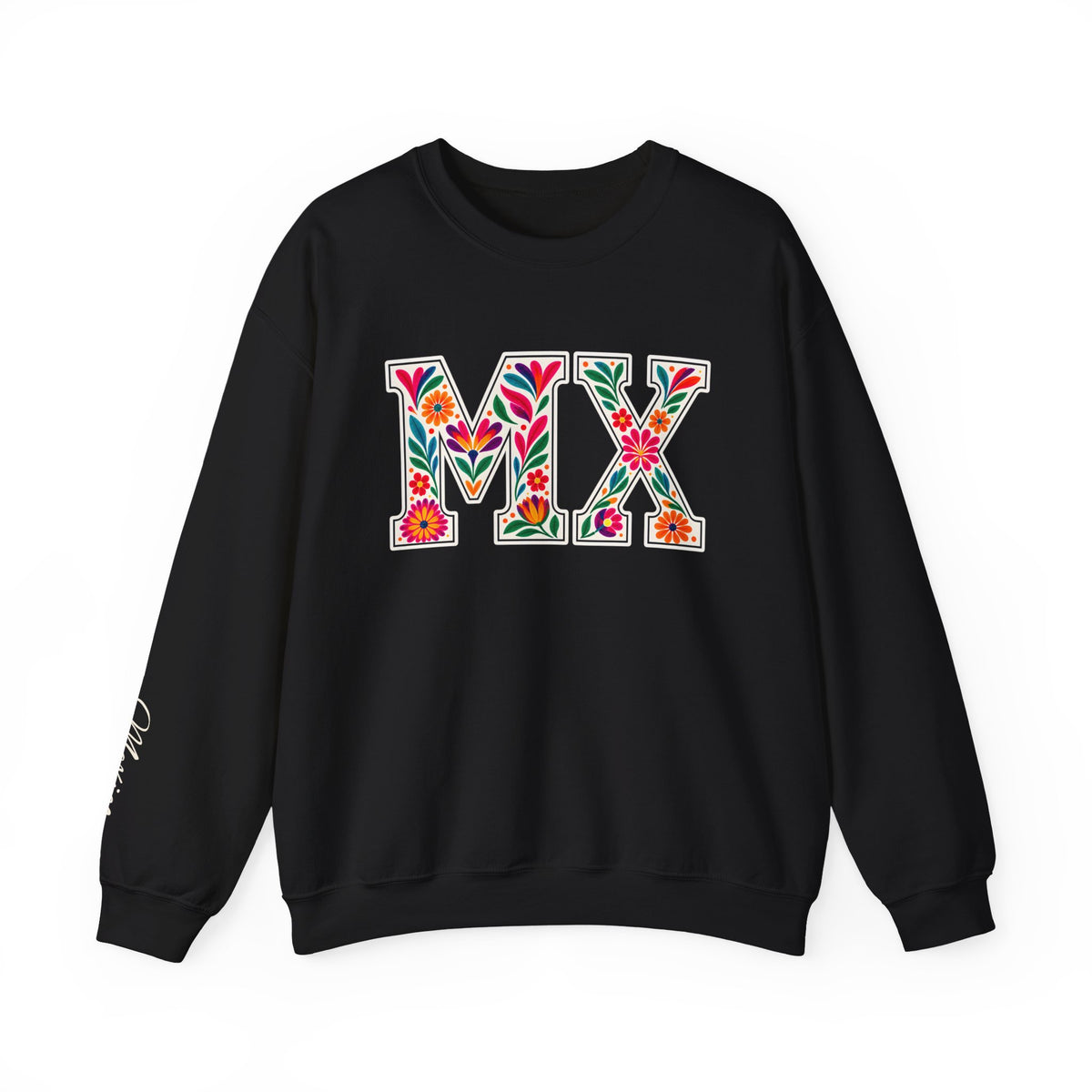 Mexico Floral Monogram Crewneck | Mexican Heritage Pride Sweatshirt
