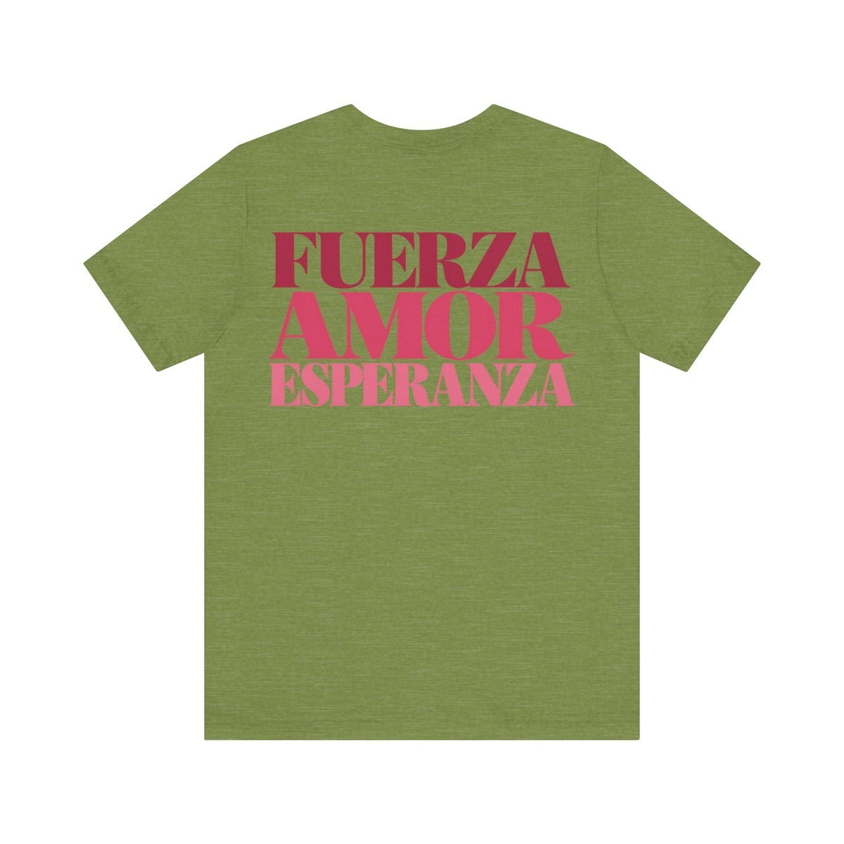 Floral Ribbon Breast Cancer Awareness T-Shirt | Fuerza Amor Esperanza