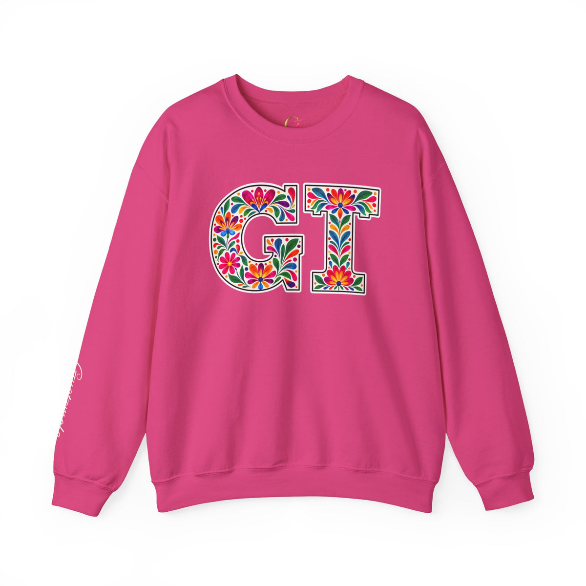 Guatemala Floral Monogram Crewneck | Guatemalan Heritage Pride Sweatshirt
