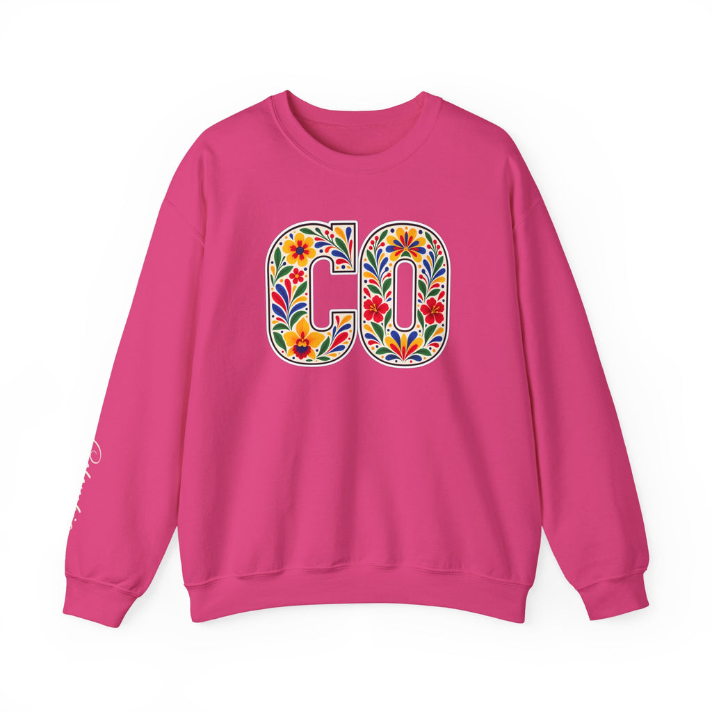 Colombia Floral Monogram Crewneck | Colombian Pride Sweatshirt
