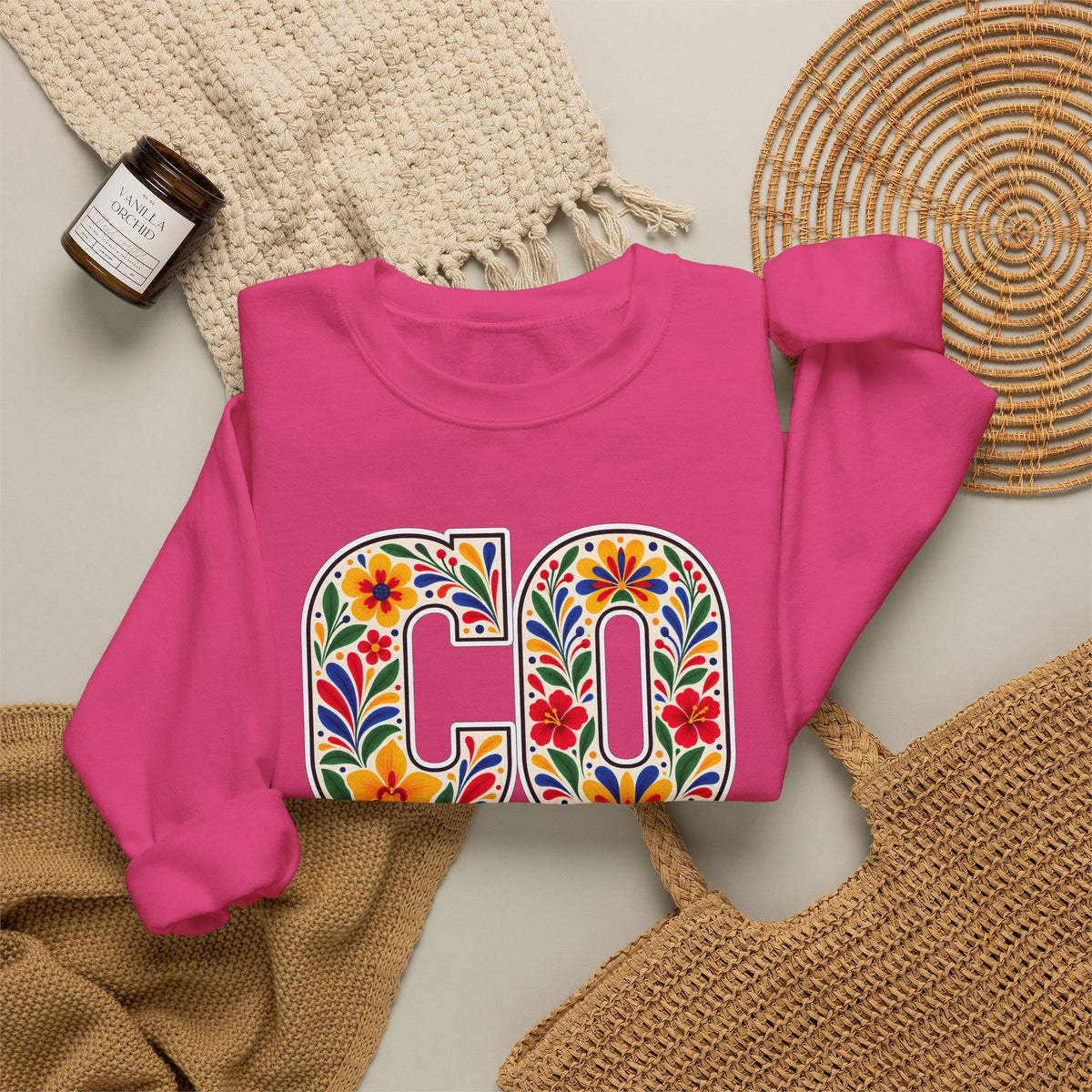 Colombia Floral Monogram Crewneck | Colombian Pride Sweatshirt
