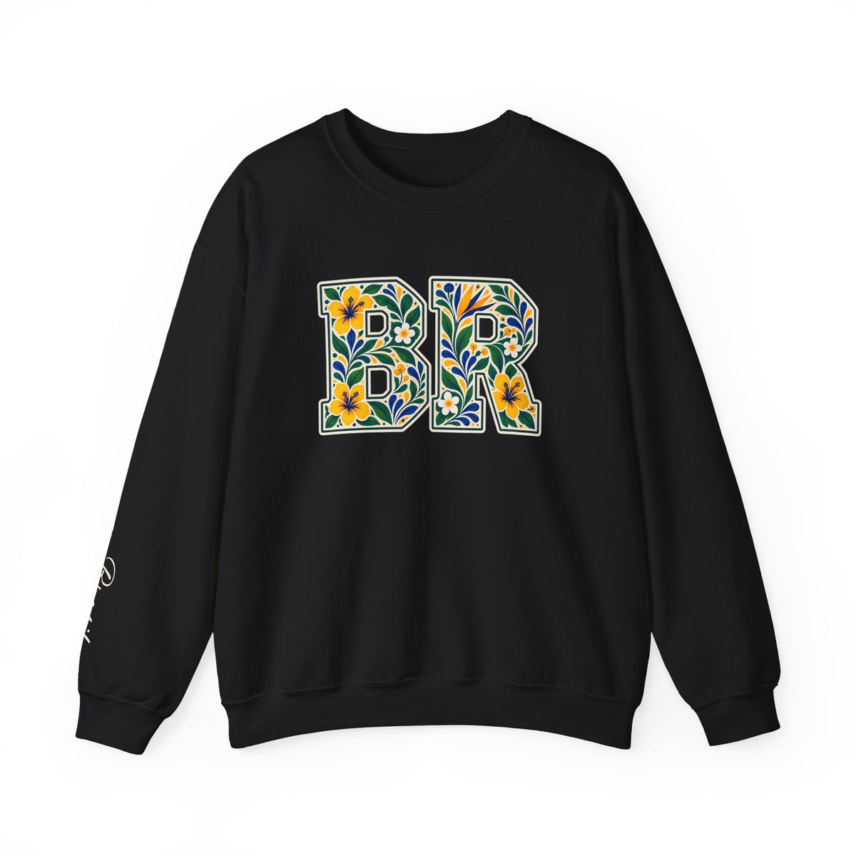 Brazil Floral Monogram Crewneck | Brazilian Heritage Pride Sweatshirt