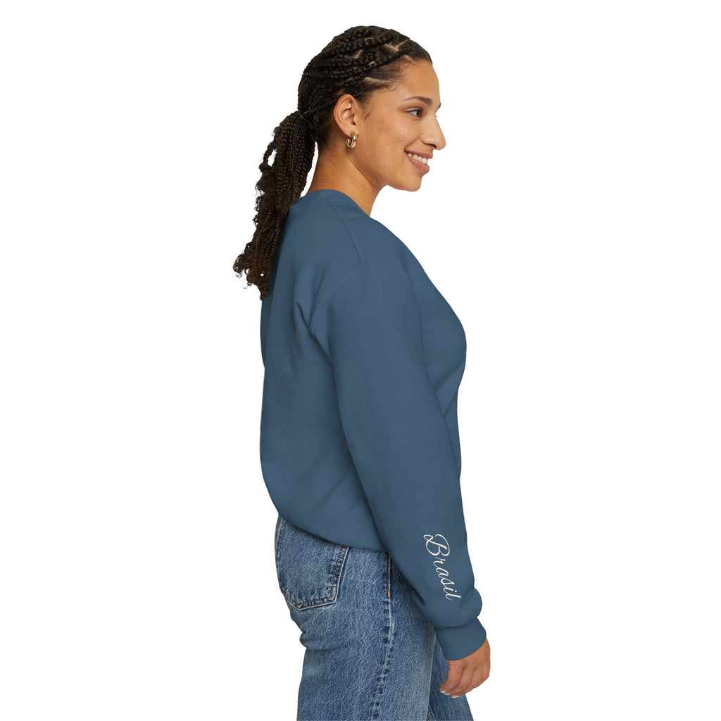 Brazil Floral Monogram Crewneck | Brazilian Heritage Pride Sweatshirt