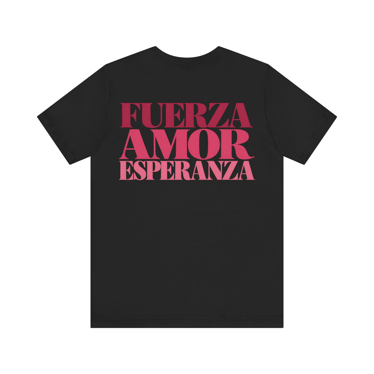 Floral Ribbon Breast Cancer Awareness T-Shirt | Fuerza Amor Esperanza