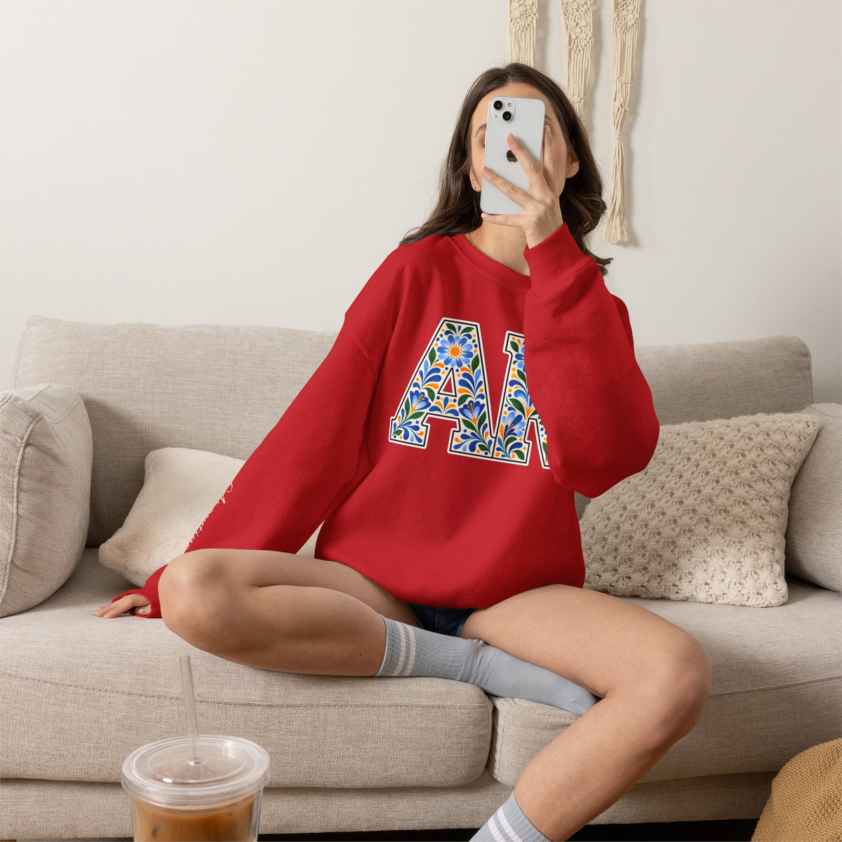 Argentina Floral Monogram Crewneck | Argentine Pride Sweatshirt
