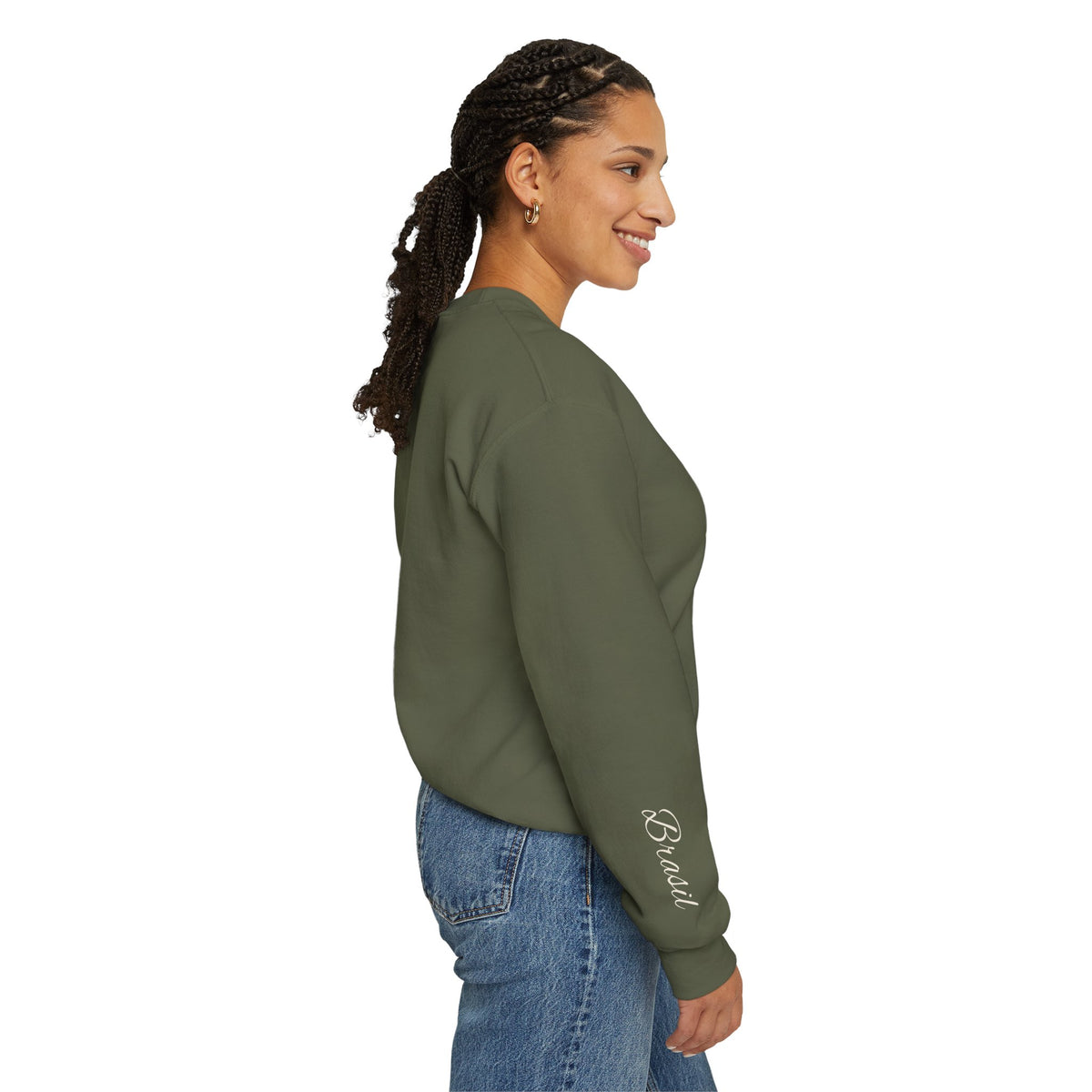 Brazil Floral Monogram Crewneck | Brazilian Heritage Pride Sweatshirt