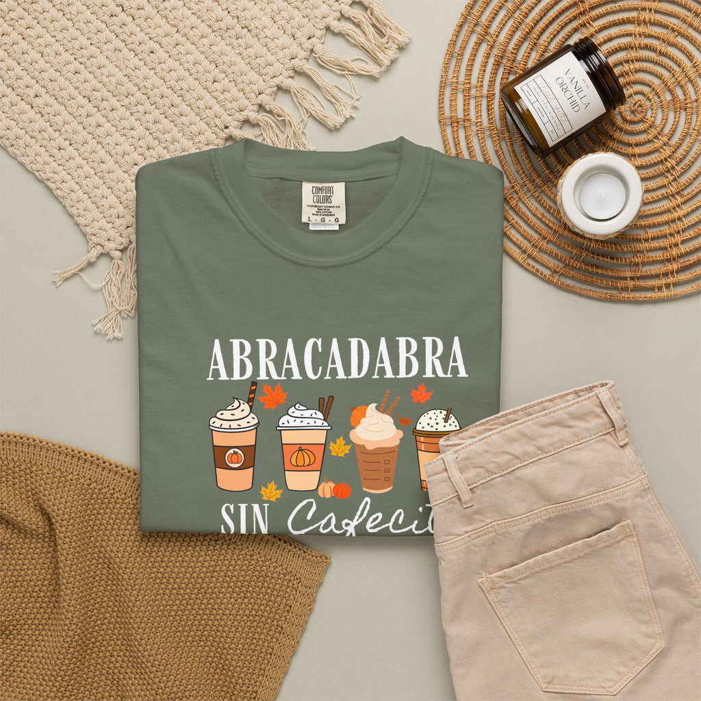 Abracadabra Sin Cafecito No Hago Nada T-Shirt | Halloween Coffee Tee