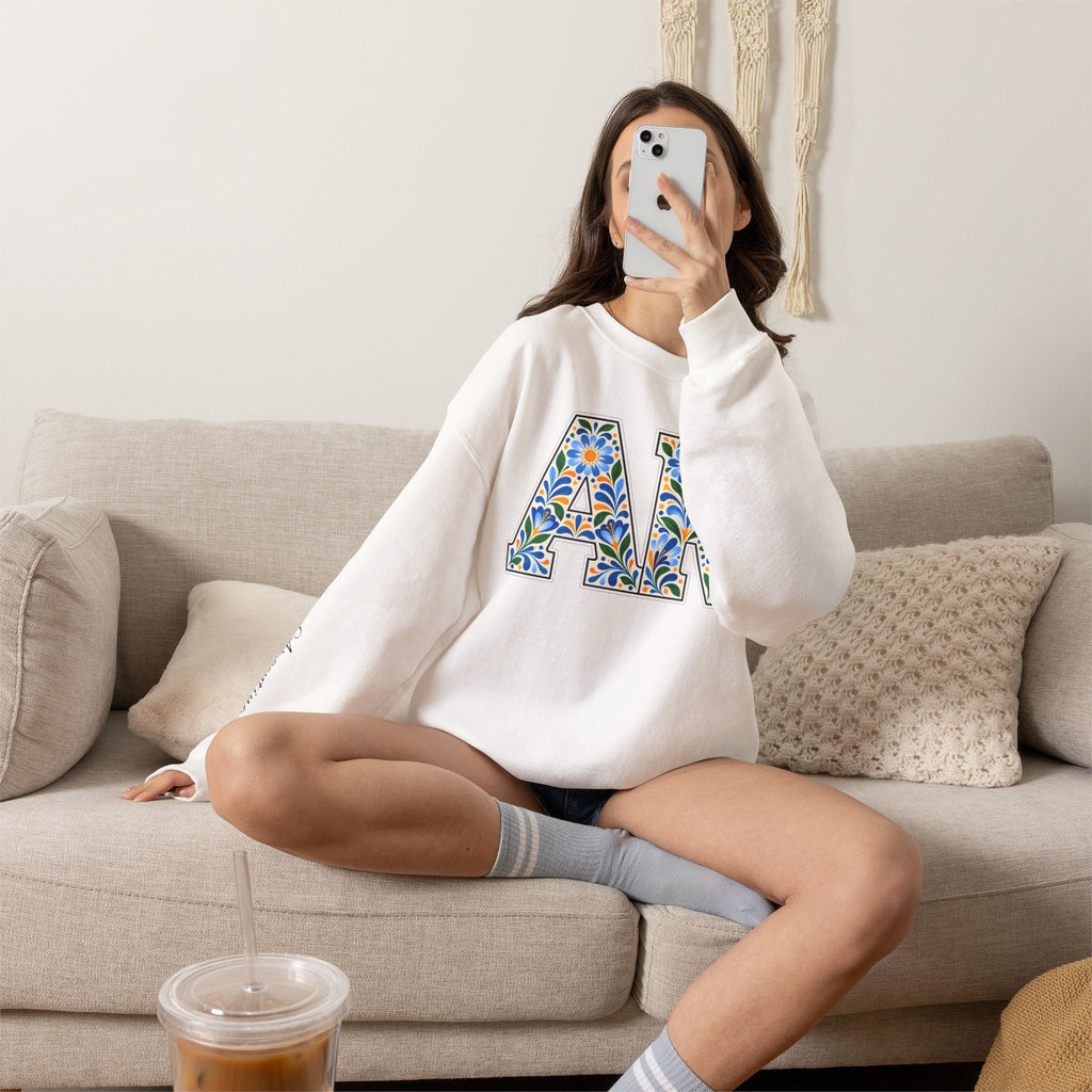 Argentina Floral Monogram Crewneck | Argentine Pride Sweatshirt