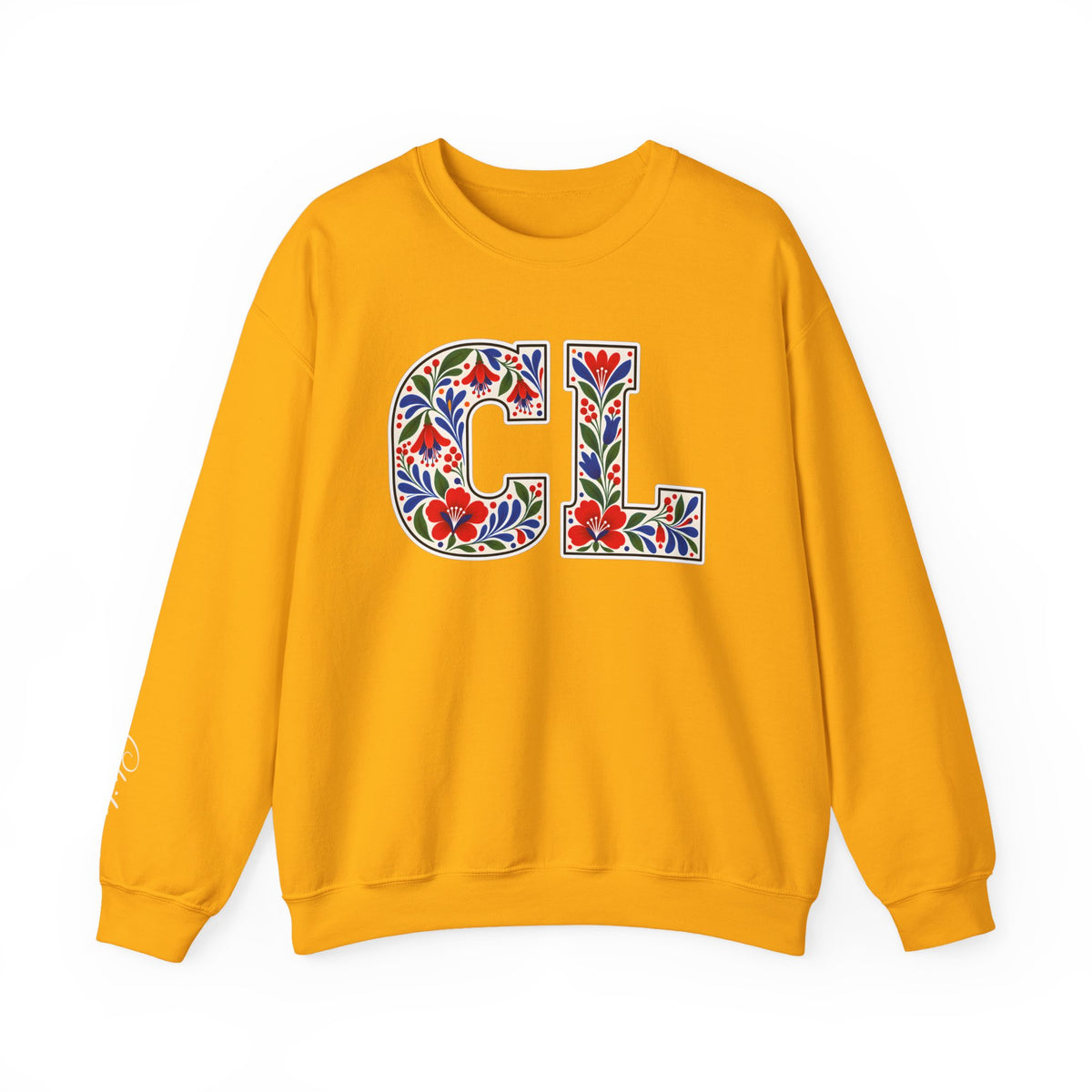 Chile Floral Monogram Crewneck | Chilean Heritage Pride Sweatshirt