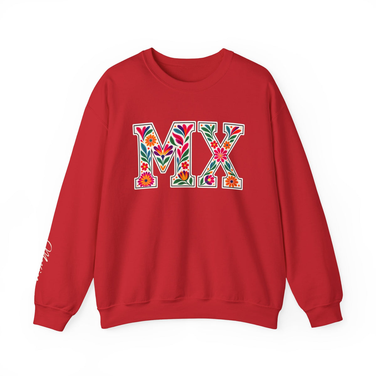 Mexico Floral Monogram Crewneck | Mexican Heritage Pride Sweatshirt
